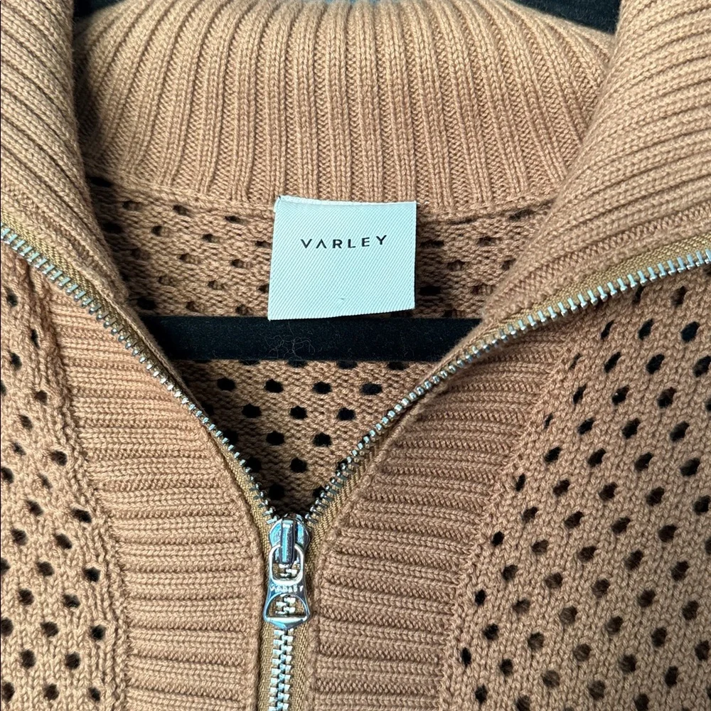 NWOT VARLEY Finn Longline Knit Jacket Warm Taupe - Women’s Small - Picture 3 of 6